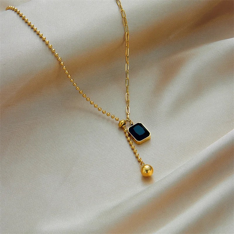 Asymmetrical Stainless Steel Pull Adjuster Necklace