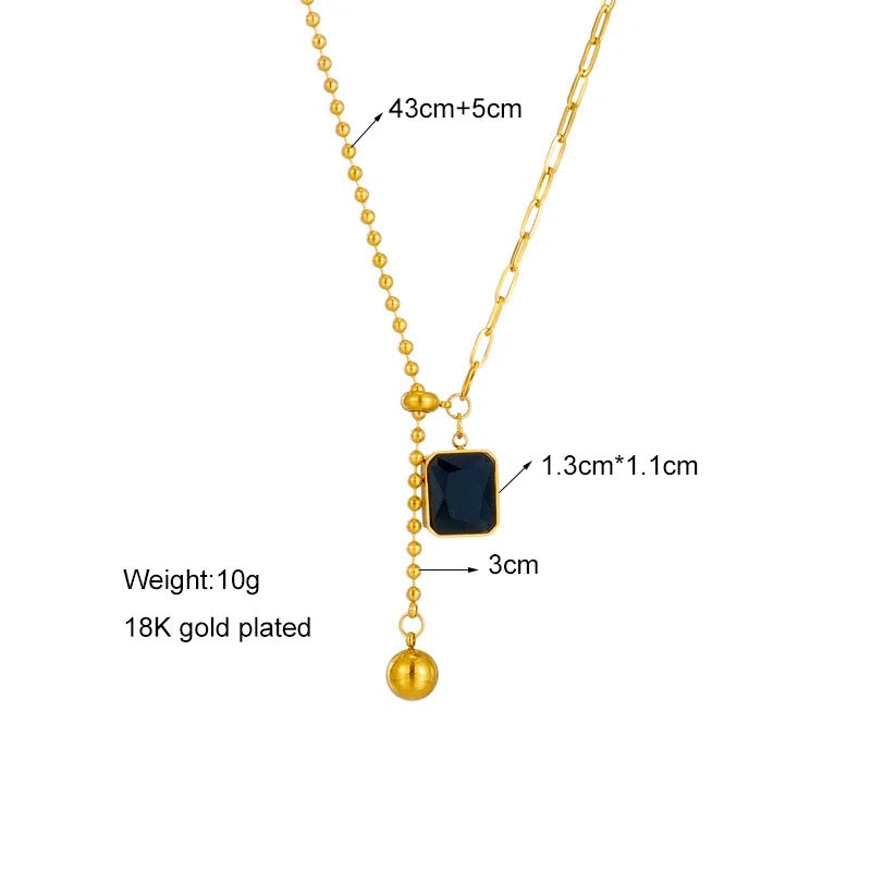 Asymmetrical Stainless Steel Pull Adjuster Necklace
