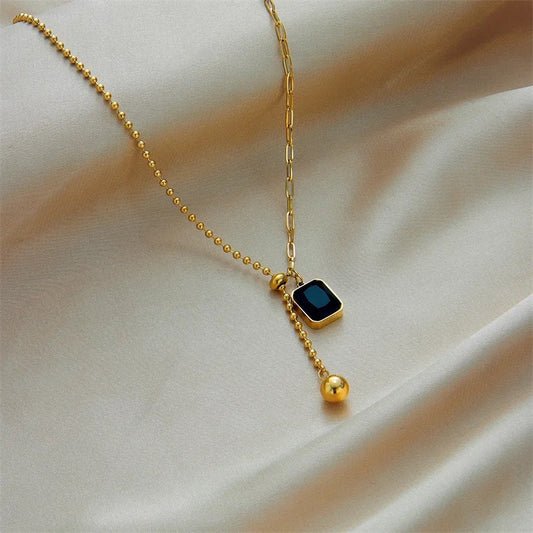 Asymmetrical Stainless Steel Pull Adjuster Necklace